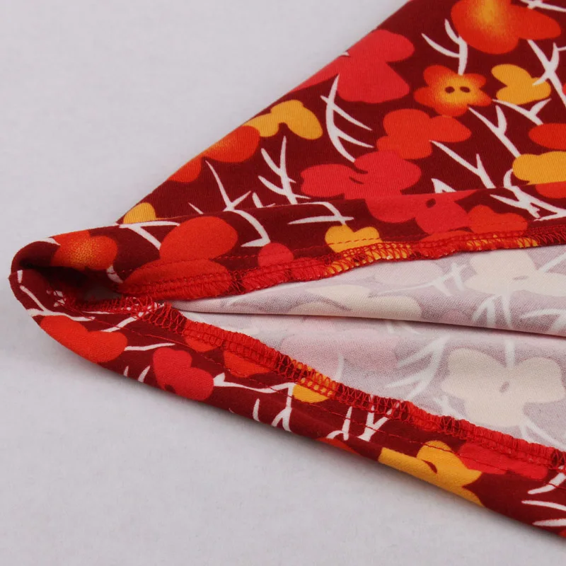 

Floral Print Vintage Pin Up Dress High Waist Short Sleeve V Neck Pocket A Line Casual Clothes Summer Women Elegant Party Dresses