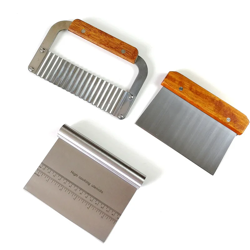 

Stainless Steel Cake Scraper Pastry Cutters Baking Cake Cooking Dough Scraper Fondant Spatulas Edge DIY Baking Decorating Tools