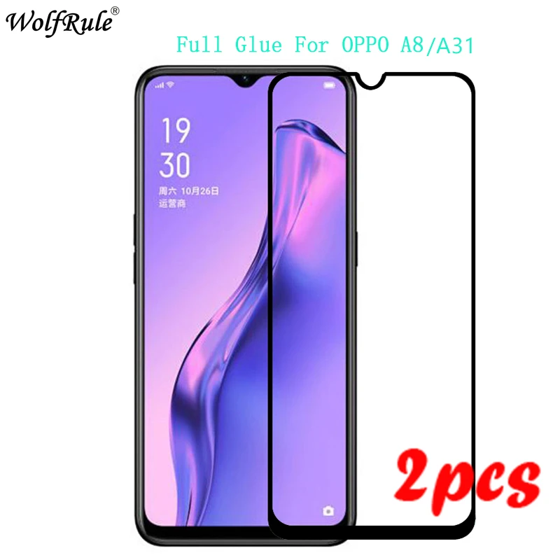 

2PCS For OPPO A31 2020 Glass For OPPO A8 Tempered Glass Full Cover Glass Screen Protector Protective Glass OPPO A31 2020 6.5"
