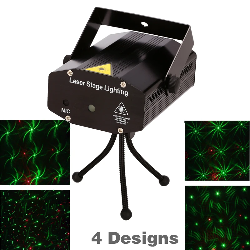 

Wonderlife Retail sale 150mW 4in1 Mini Laser stage lighting effect laser projector party dj disco light 110-240V With Tripod