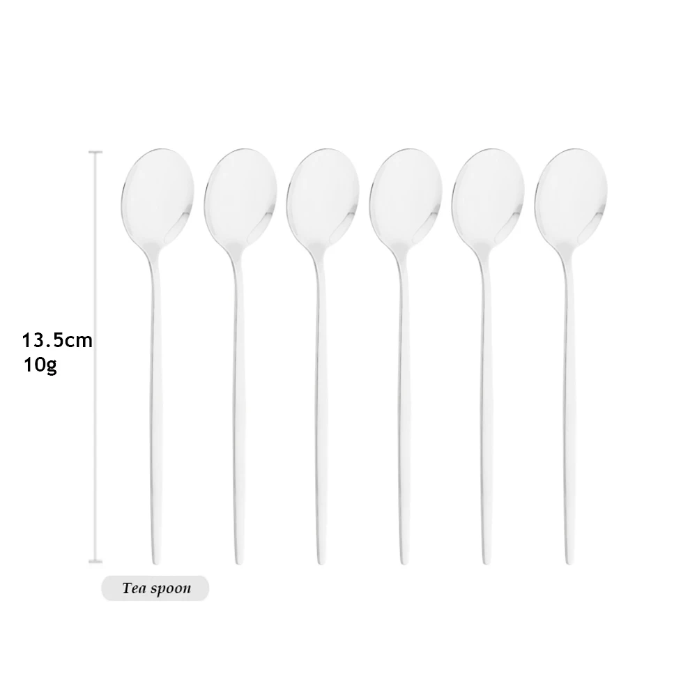 

6/12/18/24 Psc Stainless Steel Coffee Tea Spoons Small Ice Cream Dessert Spoons Mirror Polishing Tableware Kitchen Accessories