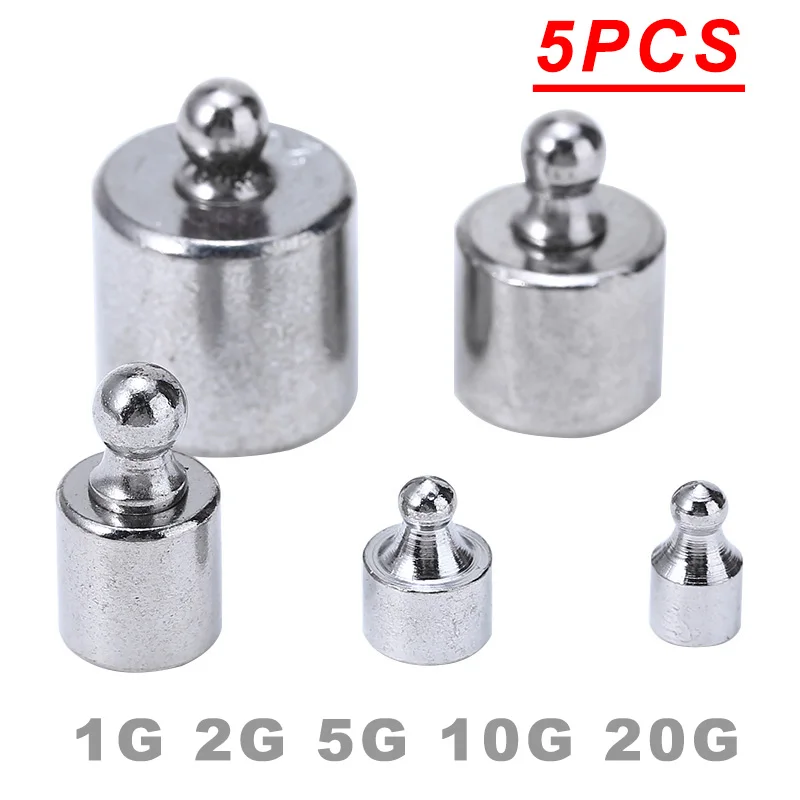 5 шт. хромирование Вес калибровки весы весовой комплект 1Г 2Г сети 5g 10 г 20 грамм для