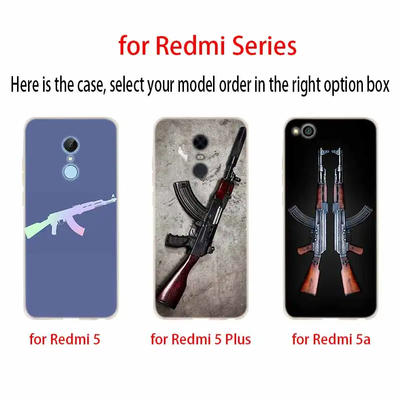 Модный мягкий чехол AK47 из ТПУ для Xiaomi Redmi 9 8 7 6 5 A 9at 9Prime 4x 4a K20 Pro 9a 8a 7a | Мобильные