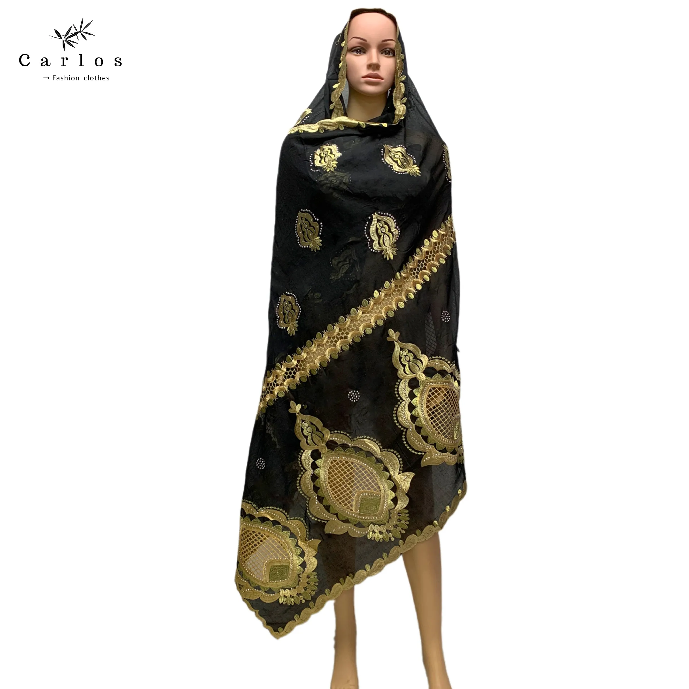 Шарф-Хиджаб Женский 100% хлопок мусульманский шарф больших размеров Sc-82 |