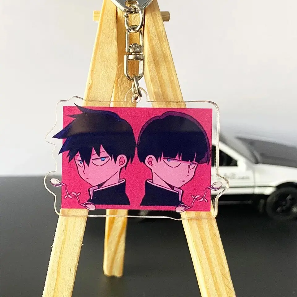 Mobu Saiko Hyaku Mob Psycho 100 Acrylic Keychain Shigeo Kageyama Transparent Figures Key Chain Ring Schoolbag Pendant Decoration