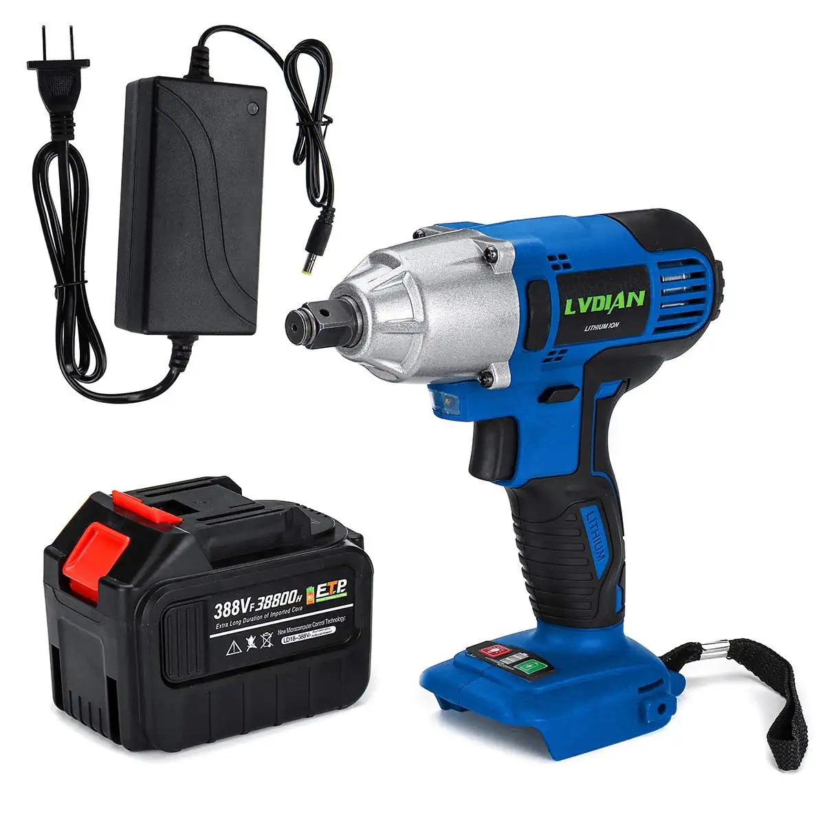 

Drillpro 388VF Electric Wrench Brushless Impact Wrench 38800mah Cordless Socket Wrench Hand Dril Installation Power Tools LED