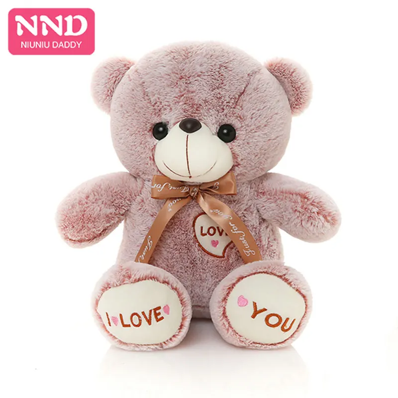 Папа Niuniu новый милый плюшевый мишка с лентой I Love You мягкий медведь куклы игрушки