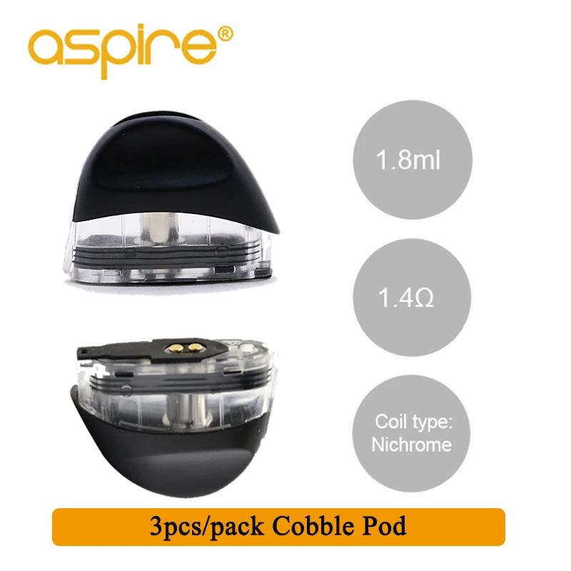 Aspire Cobble Vape Pod 1 8 мл vape tank 1.4ohm нихромовые катушки система Форсунка картриджа для