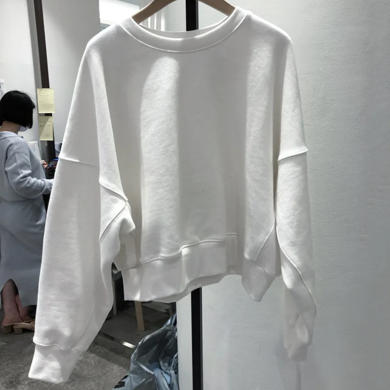 

Super-Hot Short Sweater Women's Spring and Autumn Thin Loose Korean Style Fashionable Student All-Match Hooded