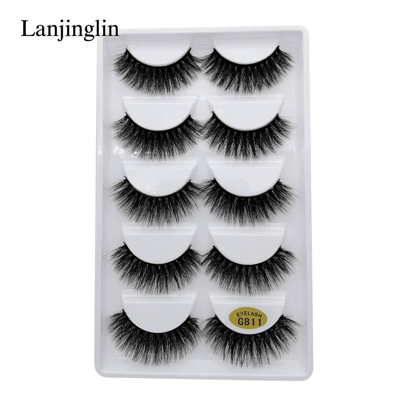 G811 10 boxes LANJINGLIN 10 коробок/лот норковые ресницы натуральные длинные накладные ресницы ручная работа Мягкие 3d норковые ресницы макияж Искусственные ресницы G803 - Цвет: G811 10 boxes