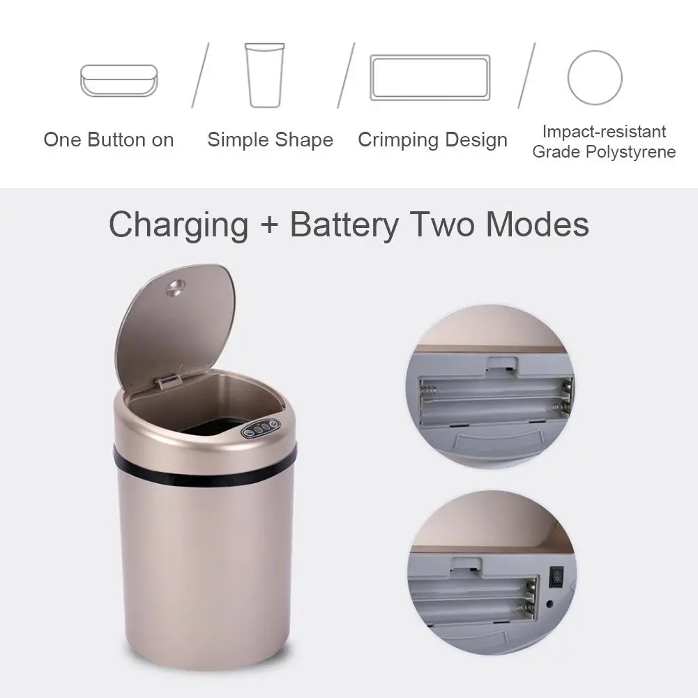 Интеллектуальное пластиковое ведро с аккумулятором USB автоматическая индукция