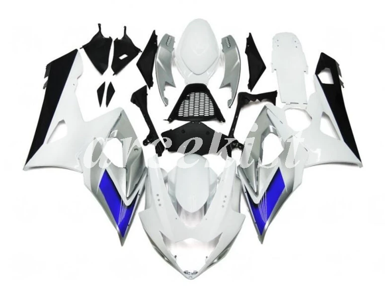

New ABS Injection Mold Motorcycle whole Fairings Kit Fit For SUZUKI GSX-R1000 K5 2005 2006 05 06 GSXR1000 Silver white blue