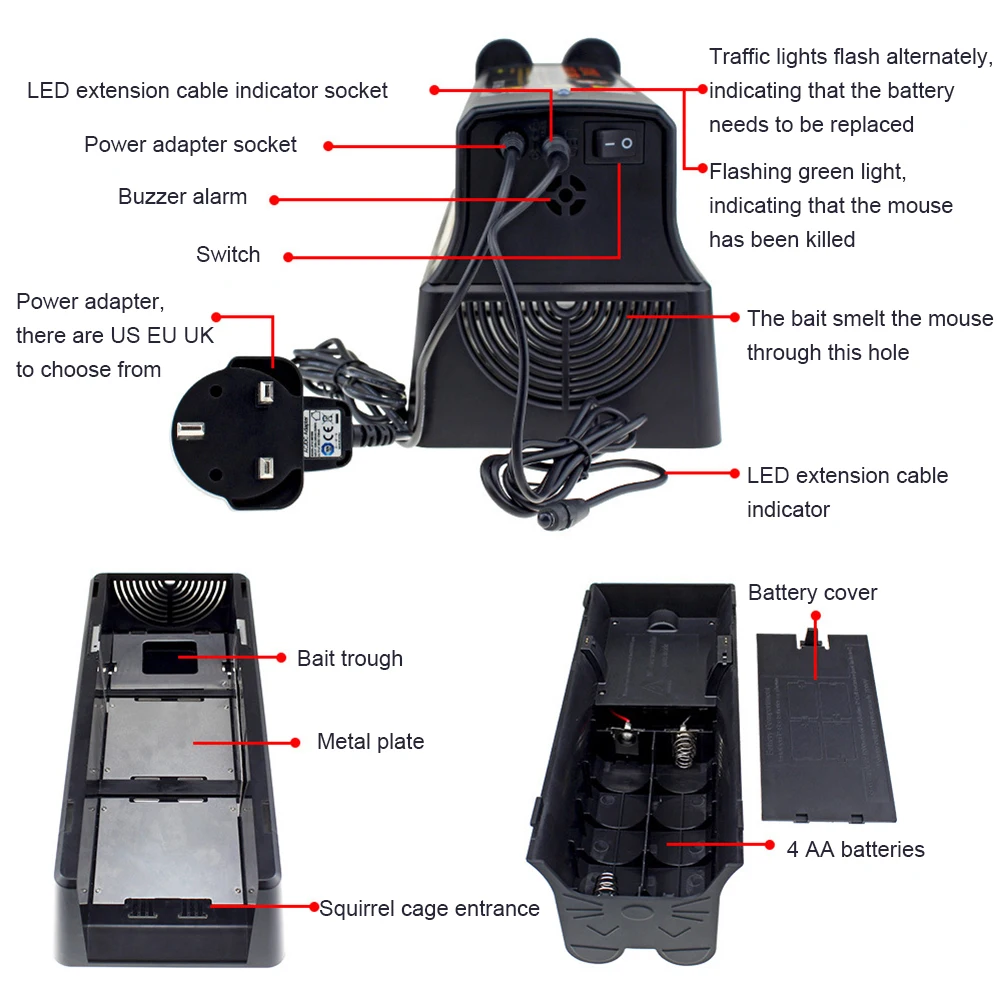 7000v electric shock mouse mice rat rodent trap cage killer zapper reject rejector for serious pest control eu us uk plug free global shipping