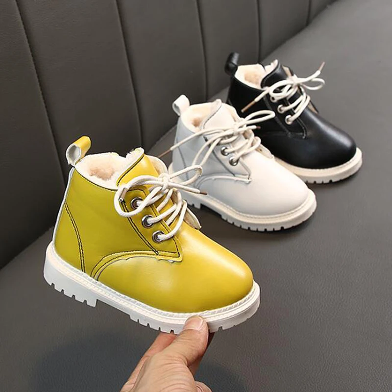 

YWPENGCAI Autumn Winter Kids Warm Plush Boots Size 21-30 Baby Toddler Boots Solid Colors Unisex Boys Girls Boots