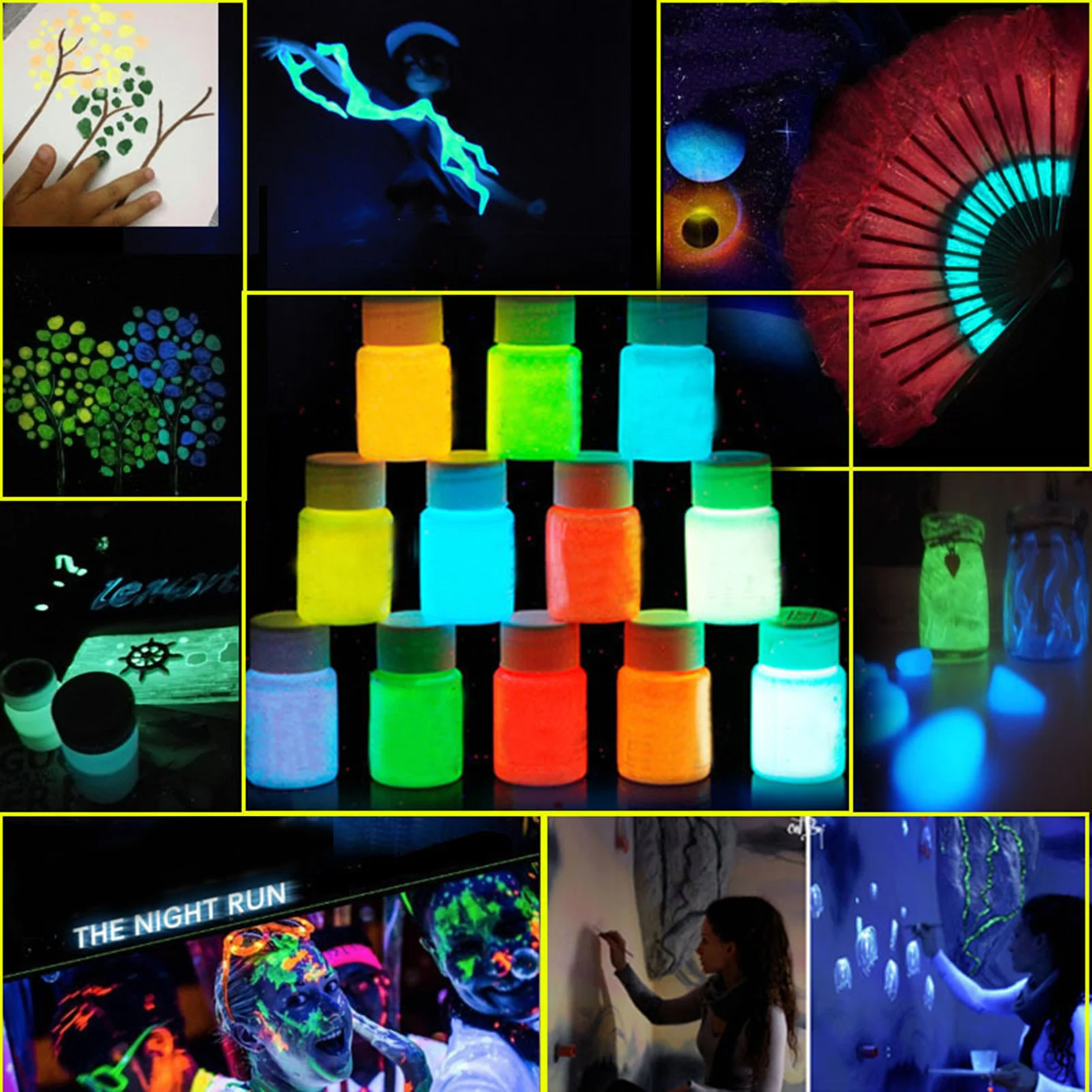 Неоновая краска для тела Краски светящиеся жидких Хэллоуин вечерние Клубные