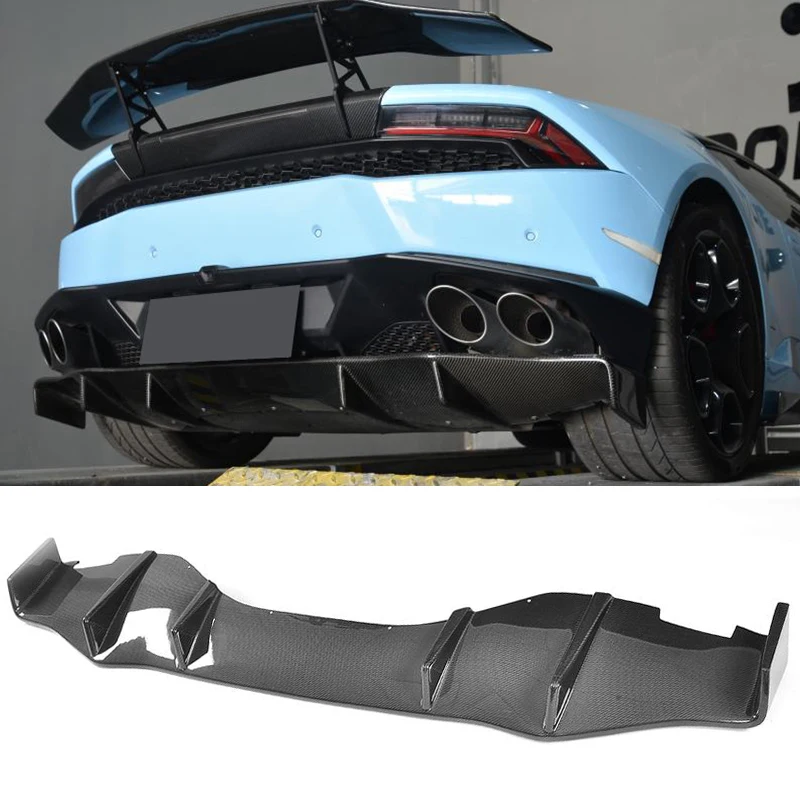 Губа диффузора заднего бампера из углеродного волокна для Lamborghini Huracan LP600 LP610 Coupe 2