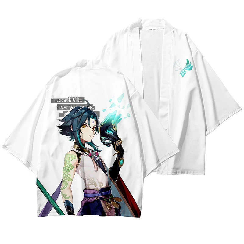 Японское кимоно с принтом игры Genshin Impact Xiao Haori Yukata для косплея мужчин и женщин