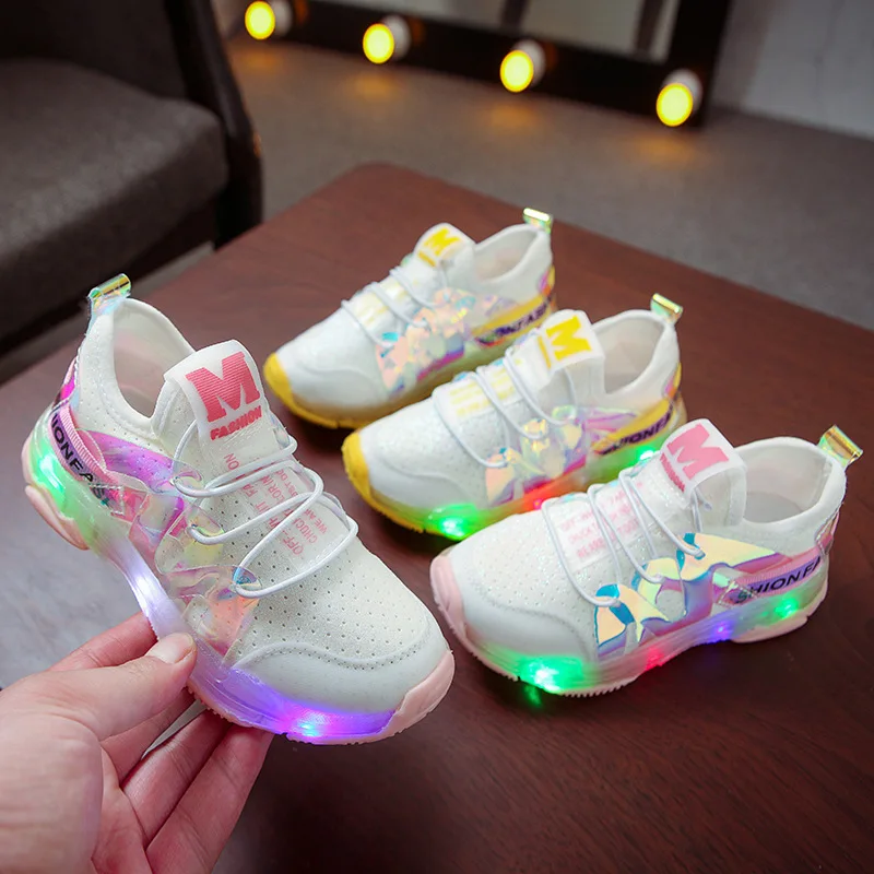 

Size 21-30 Children Luminous Shoes Sport Training Shoes for Children Lightweight Breathable Sneakers chaussure lumineuse fille