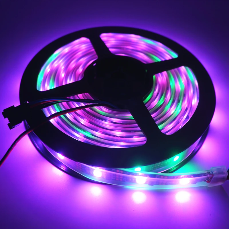 WS2801 LED Strip 1m/3m/5m smart magic RGB IP67 DC5V Individually Addressable Full Color Chip 32LEDs/M | Лампы и освещение