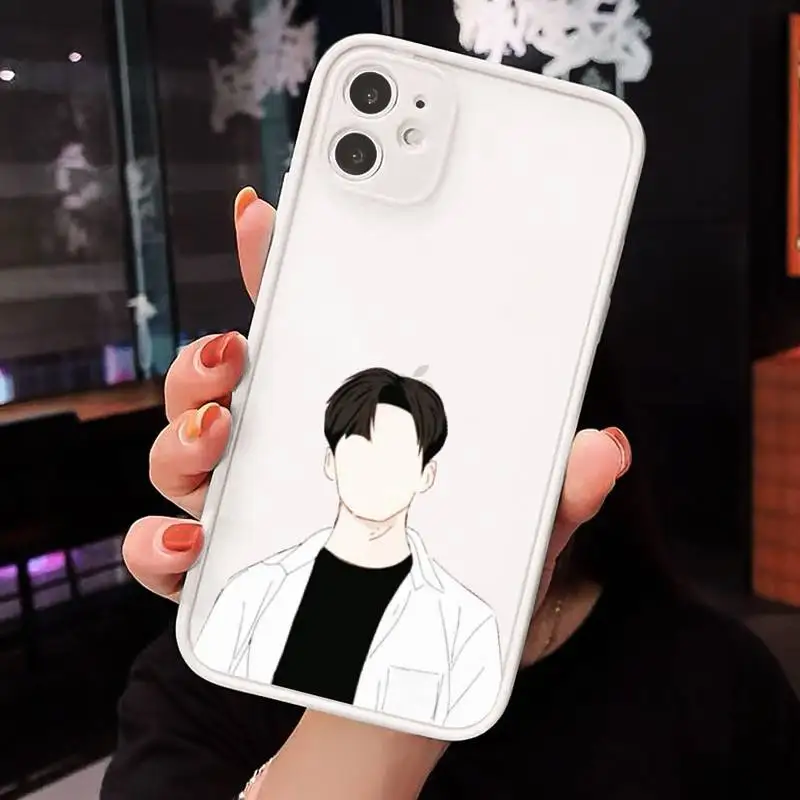 

Illustration art boy girl Phone Case For iPhone 12 11 Mini Pro XR XS Max 7 8 Plus X Matte transparent White Back Cover