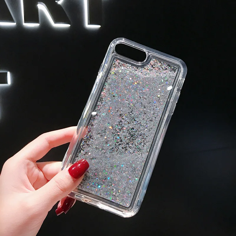 Прозрачный чехол из ТПУ с жидким блеском для iPhone 11 Pro Max X XS XR 6 7 8 Plus SE 2020