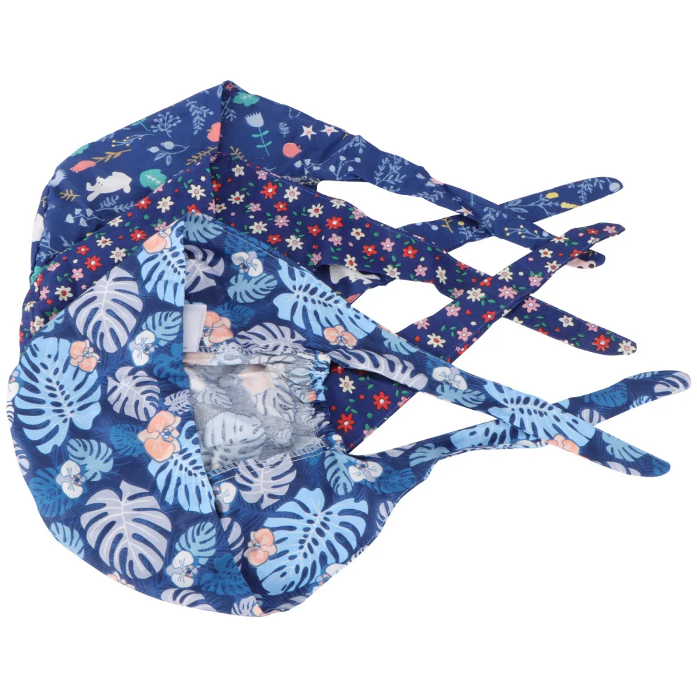 

3pcs Cotton Work Caps Floral Lampblack Prevention Caps Work Cap for Woman Man
