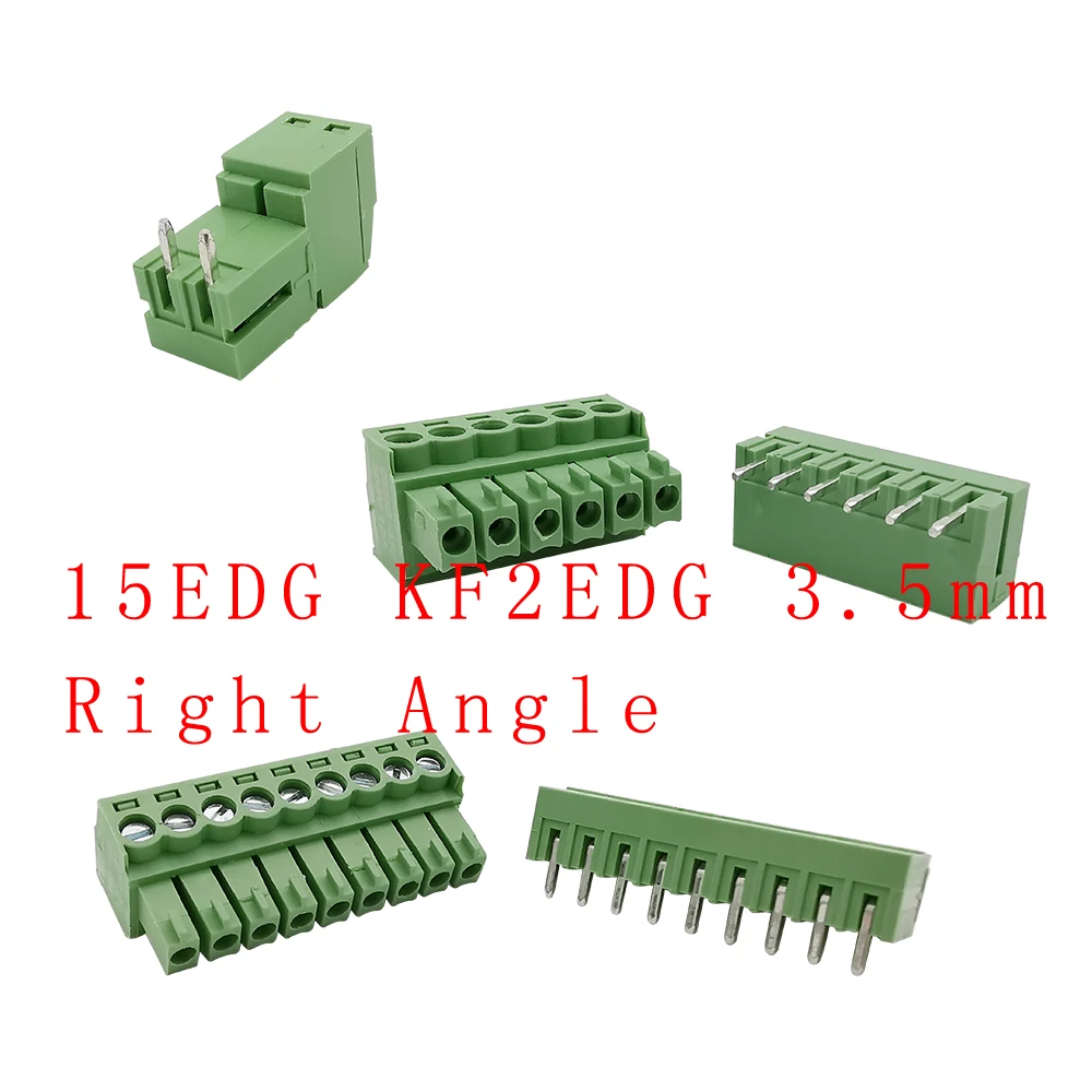 5 пар KF2EDG 15EDG 3 мм 2-12 контактов прямоугольные PCB Винтовые клеммные колодки