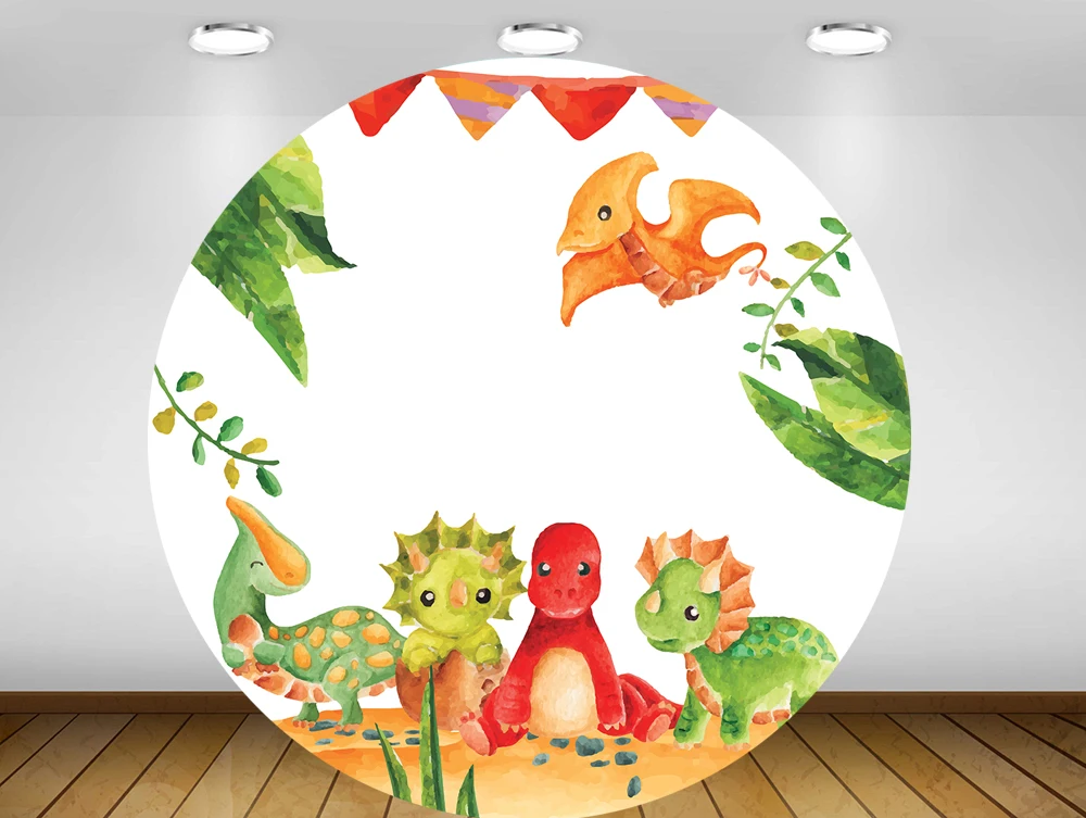 Round background Cartoon watercolor dinosaur circle Backdrop baby shower boys girls kids birthday Party decor table Cover vinyl
Round background Cartoon watercolor dinosaur circle Backdrop baby shower boys girls kids birthday Party decor table Cover vinyl
