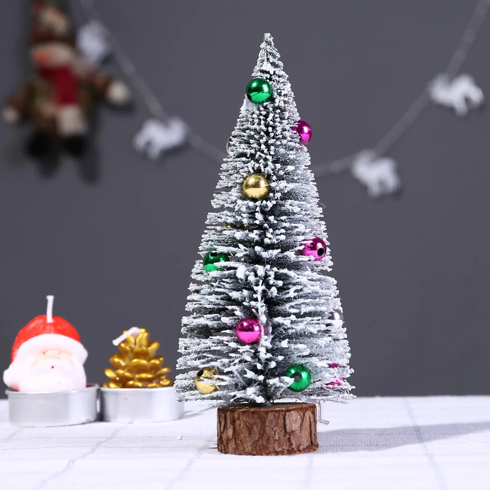 1 шт. Маленькая DIY Рождественская елка искусственная сосна дерево мини щетка для бутылок из сизаля Рождественская елка Санта, снег, мороз деревенский дом# LL