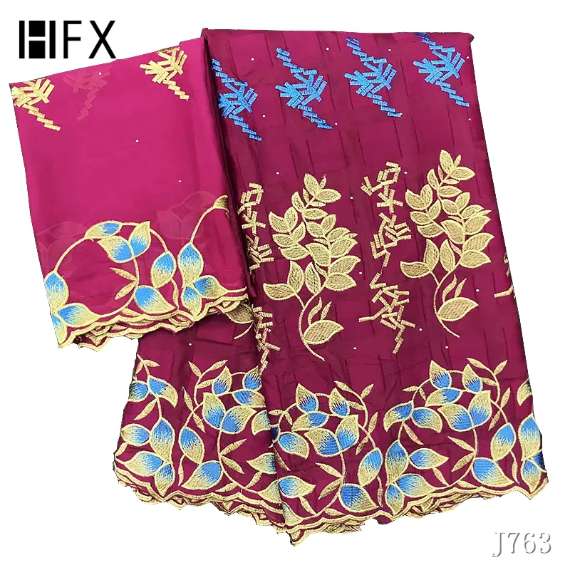 HFX африканская ткань вышивка Стразы хлопковая высокого качества Нигерия 2019