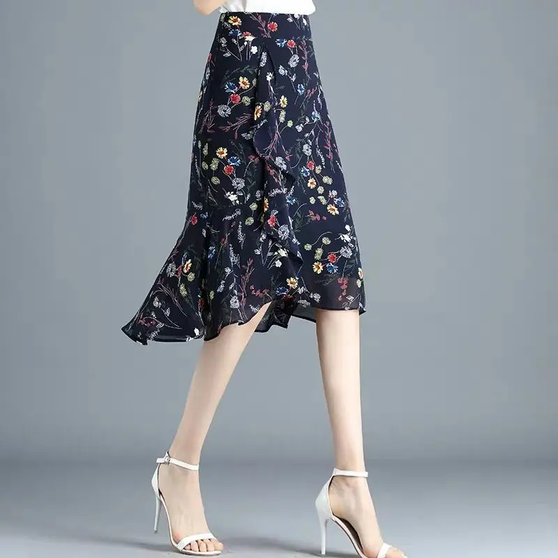 Юбка миди Женская Асимметричная с высокой талией облегающая элегантная