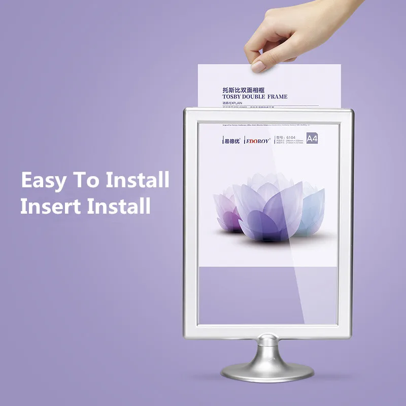 

A4 Plastic Acrylic Sign Holder Table Top Menu & Card Display Stand for Hotel, Conferences, Events, Business