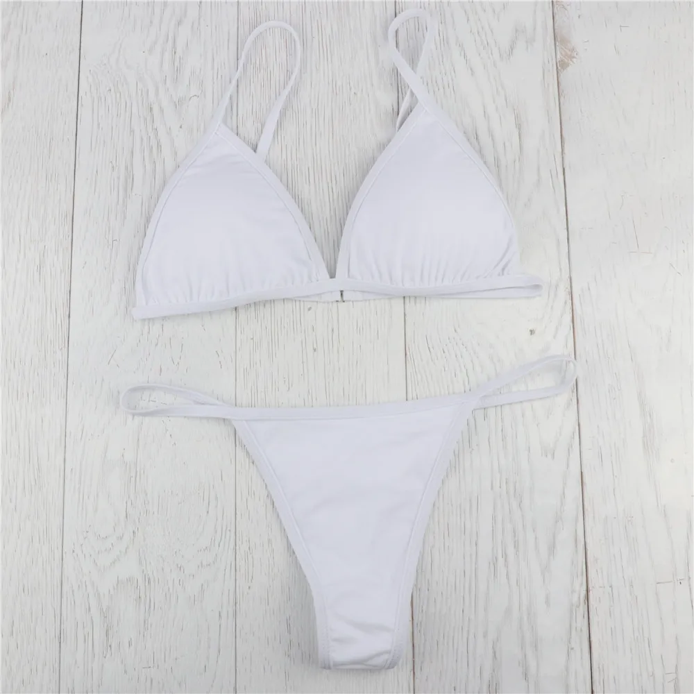 

Swimsuit Women Sexy Padded Bras G-string Thong Bikini Sets Swimwear Two Pieces Swimwear Summer Swimming L*
