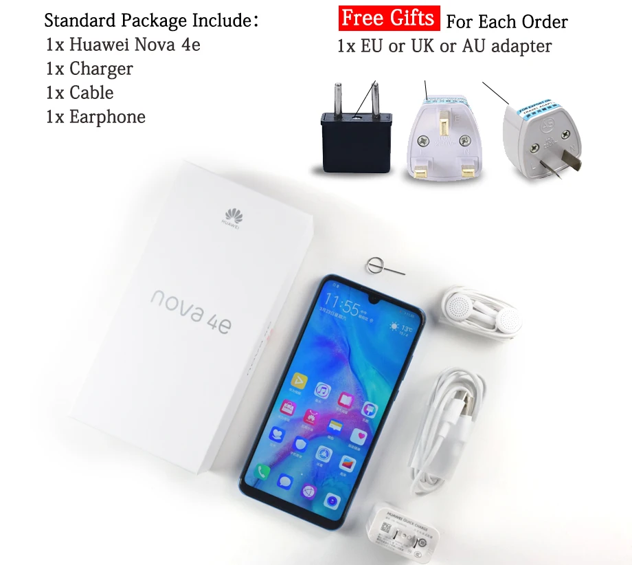Мобильный телефон huawei P30 Lite Nova 4e с глобальной прошивкой, 6,15 дюймов, 4 ГБ/6 ГБ, 128 ГБ, восьмиядерный смартфон Kirin 710, Android 9,0, камера 32 МП