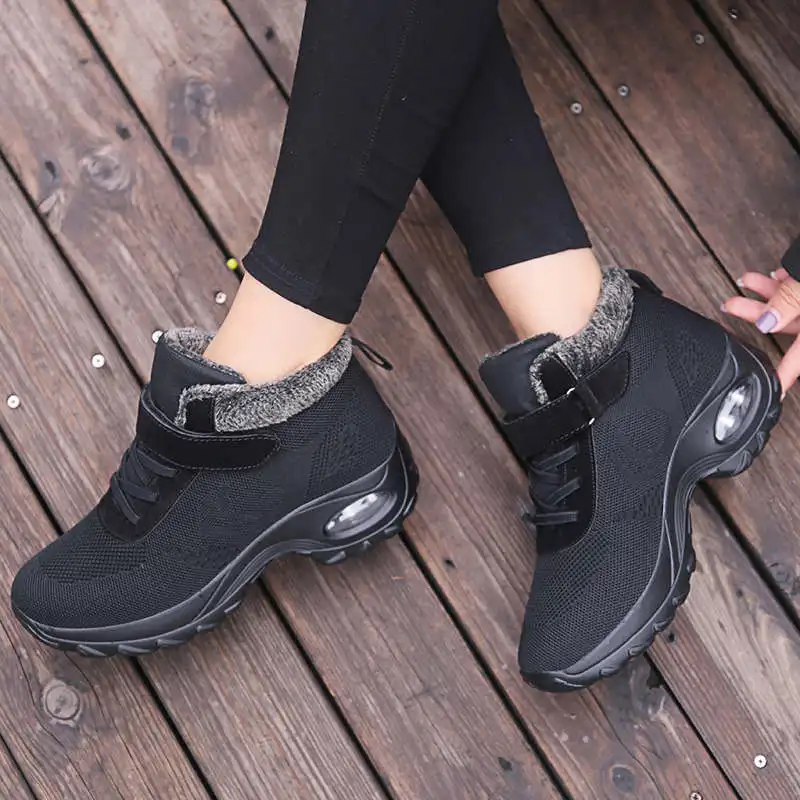 Женские нескользящие кроссовки высокие кеды на платформе повседневные ботинки