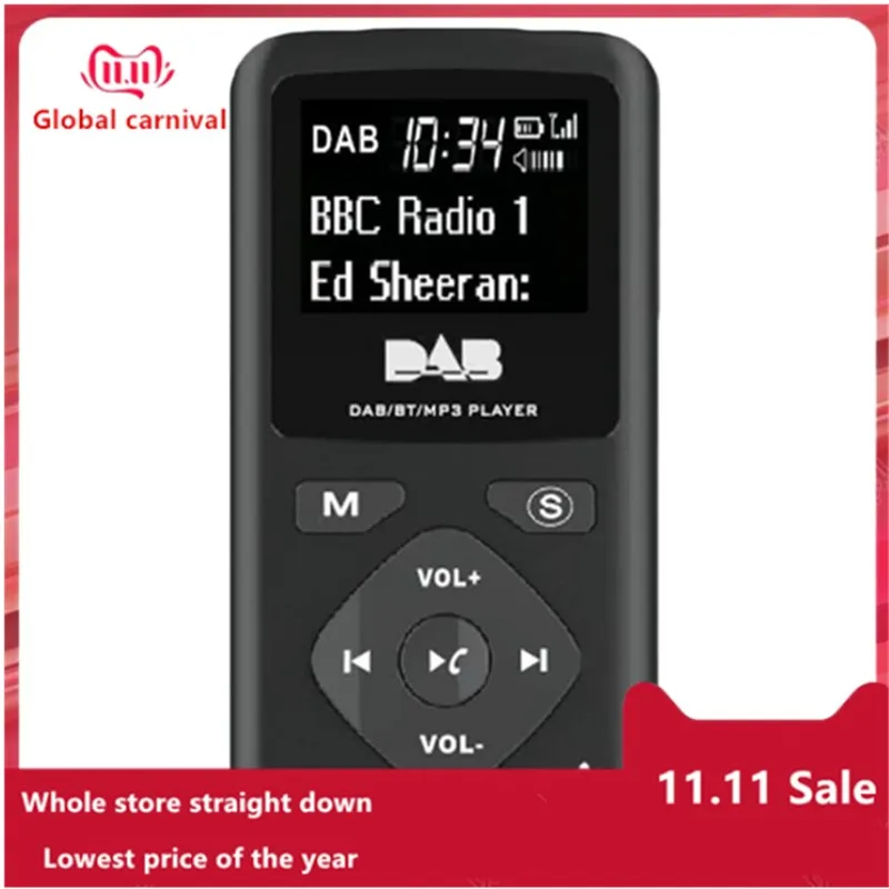 DAB/DAB цифровое радио Bluetooth 4 0 персональный карманный FM мини портативный наушники MP3