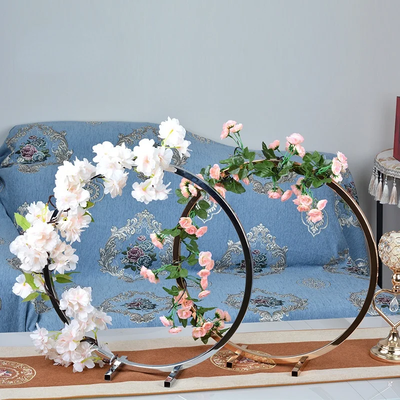 

Свадебный реквизит, подставка для цветов, свадебное кольцо, арка, дисплей, цветок, ресторан, украшение для дома, круглая подставка для фона, Л...