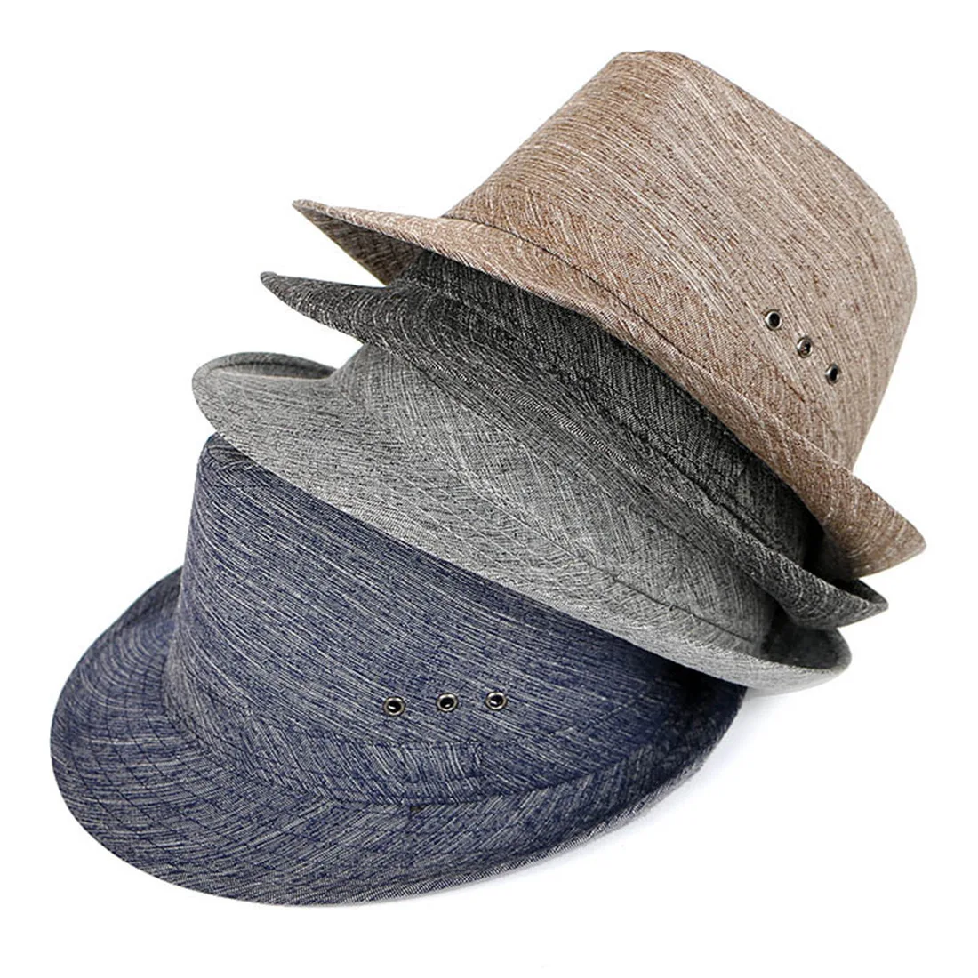 

Summer Fedora Mens Trilby Hats Panama Jazz Hat Linen Fashion Simple Short Brim Vintage Unisex Stylish Sun Hat