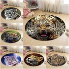 3D коврик с леопардовым принтом Animal World, напольный коврик, дверной коврик для гостиной, нескользящий круглый коврик для стула, 2020
