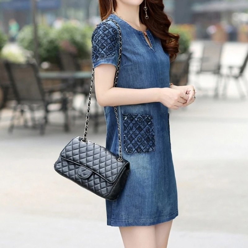 Новинка 2020 летнее джинсовое платье горячая Распродажа женские свободные модные