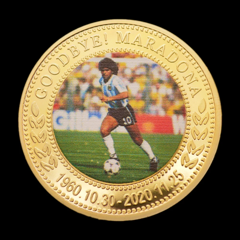 1960-2020 Рип Диего Марадона Золотая Посеребренная монета футбольные памятные