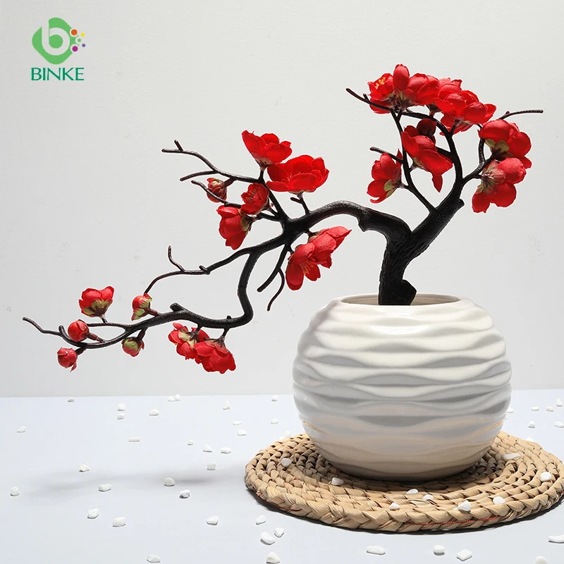 

1Pcs Artificial Flower Plum Blossom Non-woven Fabrics Paper Flowers Branch San Valentin Decoration Home Party Decoration