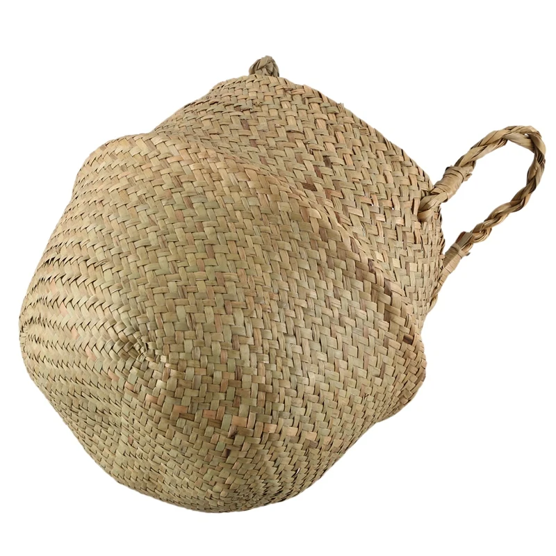 Seagrass плетеная корзина из ротанга Складная висячая Цветочная горшка плантатор