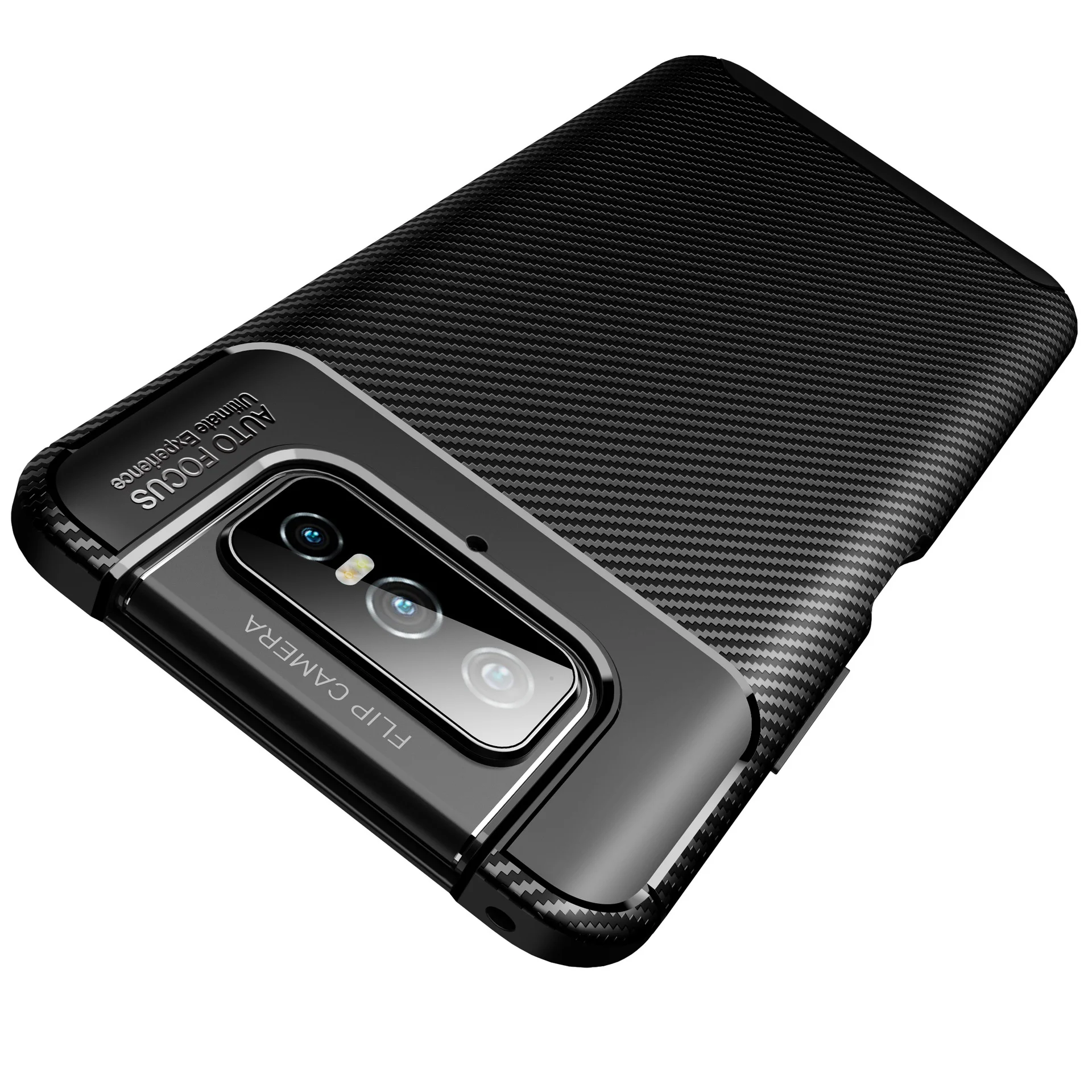 

Чехол для ASUS zenfone7pro zs671ks, чехол из углеродного волокна с защитой от падения, мягкий чехол