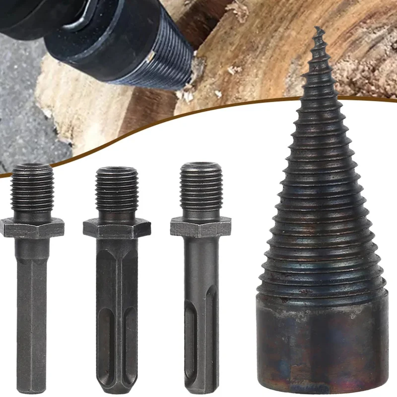 

3PCS Wood Chopping Bit Removable Firewood Log Splitter Drill Bit Firewood Drill Bit Split Drilling Tools 32/42/45mm HSS