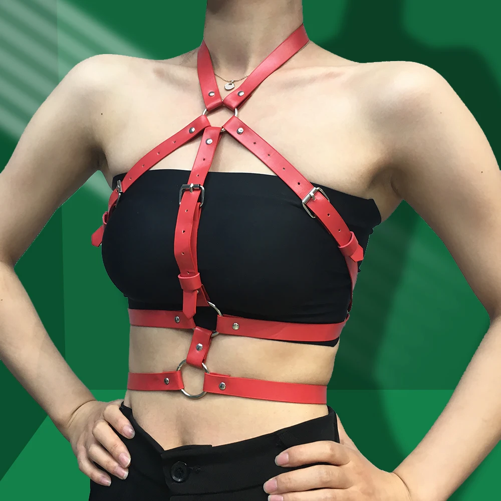 BAFEI Bdsm Chest Belt Body Bondage Cage Bra Leather Harness Women Waist Suspenders Garter Lingerie Pastel Goth Clothes Gay Club