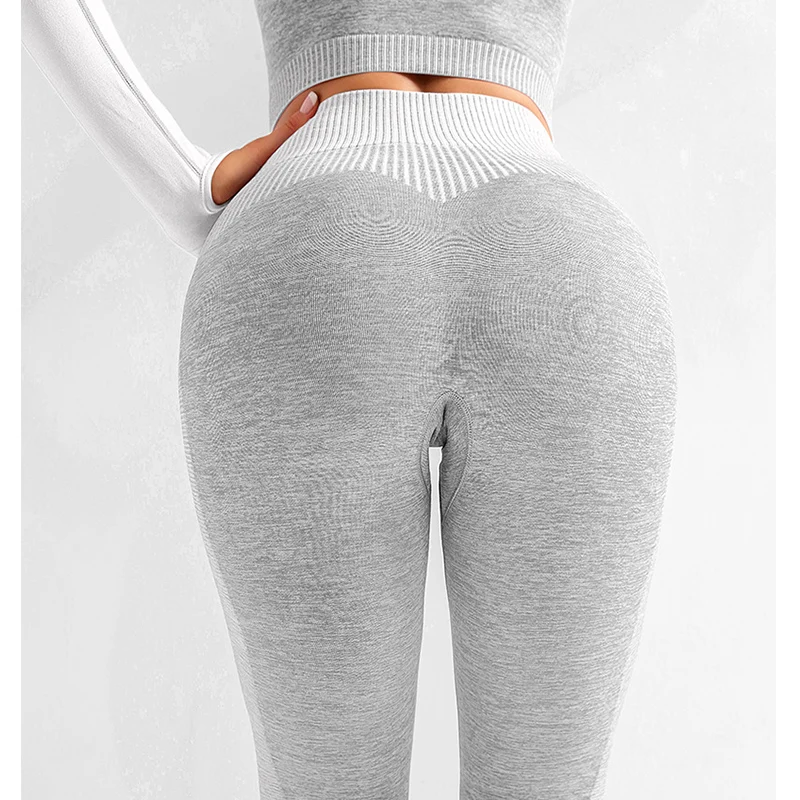 Штаны для фитнеса и йоги женские бесшовные леггинсы спортзала высокая талия