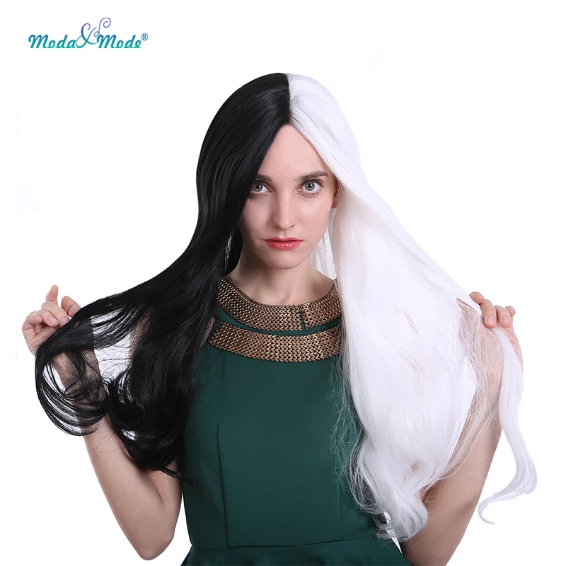 Парик Moda & Mode Wig26 для косплея черно-белого цвета длинный шелковый прямой