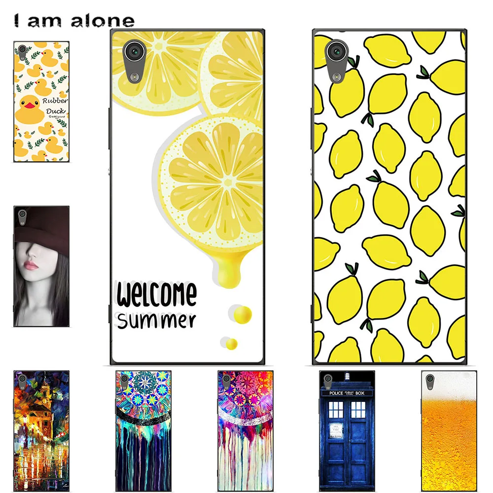 

I am alone Phone Case For Sony Xperia L1 XA XA1 Bags Fashion Color Cartoon Printed Paint Mobile
