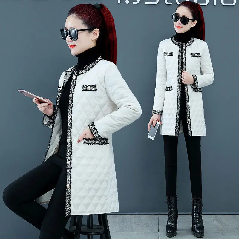 2023 Women Long Cotton Jacket  Autumn Winter Parkas Female  Slim Warm Outerwear Ladies Fashion Cotton-padded Coats H526